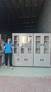 Tủ Hồ Sơ Sắt 2 Cánh Cao 1m8 Sơn Tĩnh Điện Chắc Chắn Đựng Tài Liệu Văn Phòng