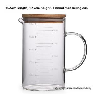 Heat Resistant Borosilicate Glass Measuring Cup With Lid and Handle