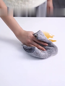 OFM-C395 Kain Lap Piring 30X30 Anti Minyak Bahan Coral Fleece / Kain Lap Dapur Microfiber Serap Air