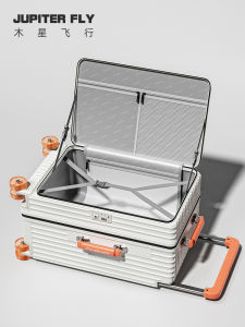 Large Capacity Aluminum Frame Travel Suitcase Side Opening Expandable Carry-On Bag with Combination Lock for Men And Women