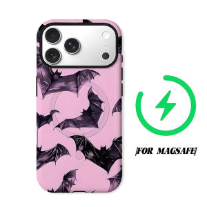 BILIBILI | Pink Bat Phone Case for iPhone 18 17 16 15 14 13 12 11 Air Pro Max Plus Double-layer Cover