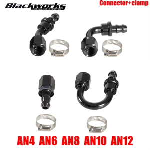 Universal 0 45° 90° 180°Degree AN4 AN6 AN8 AN10 AN12 Oil Fuel Push Lock Hose End Fitting/Adaptor Black TF-1002A