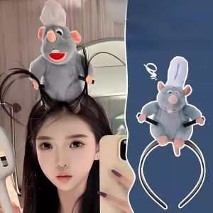 Disney Ratatouille Hairband Kawaii Cartoon Cute Plush Doll Headband Wide Edge Hairclip Photography Props Headwear Creative Girl Festival Gift