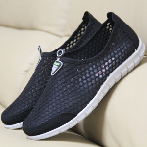 New 2023 Beijing Cloth Shoes Womens Casual Breathable Flat Bottom Mens Sports Soft Bottom Mom Shoes round Toe Rubber Sole
