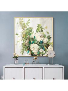 FENGHONGTAO | Minimalist Peony Flower Decorative Painting American Luxury Square
