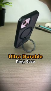 CURIO Matte Ring Case - Magnetic Phone Case with Stand Holder (ShockProof / 360° Rotatable / Smooth)