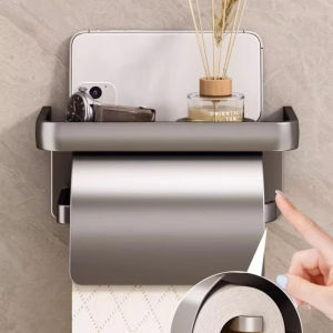 Bathroom Tissue Box No Drilling Toilet Paper Holder Wall Mounted Drawn Paper Storage Rack Hygienic Kitchen Storage Solution