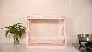 ชั้นวางเครื่องครัว แบบไม่ต้องผ่าตัด ชั้นวาง ชั้นวางของในครัว ชั้นวางของครัว พลาสติก ชั้นวางเครื่องปรุง ชั้นวาง