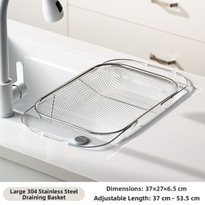 onlycook | Adjustable Multifunction Kitchen Drain Basket 304 Stainless Steel