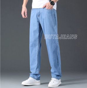 CELANA JINS PRIA PANJANG STANDAR JEANS REGULER BASIC BIRUMUDA BIRU LANGIT