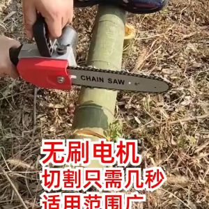 【Local Shop】20V 8 Inch Cordless Electric Chainsaw Brushless multi-function hold Cutting saw carpentry household high-power small-scale Rechargeable Woodworking Pruning Saw Gardening Tools 998VF 2 Battery