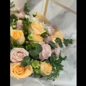 Kertas Bunga Cellophane Paper Flower Wrap Motif Marmer Buket 6048