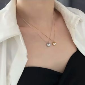 Kalung Liontin Love Putih Titanium Anti Karat / Kalung Wanita / Kalung Titanium Anti Luntur / COD