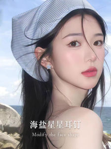 999 Pure Silver Salt Sea Star Womens Earrings Elegant High-End Sensation Small Crowd Hoop Earrings New 2025 Hot Fashion Jewelry