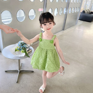 Baby Girl Sweet Wings Sling Dress 2023 Summer New Arrival Children Fresh Flower Princess Dress Fashion