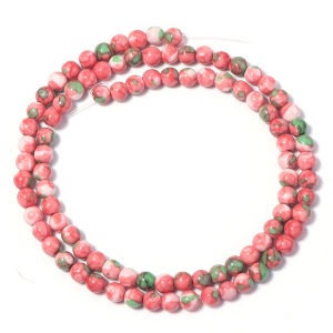 4 6 8 10 12mm Pink Green Colorful Rain Jaspers Round Beads Natural Loose Stone Beads For DIY Jewelry Making Bracelet Necklace