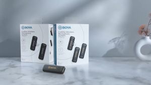 BOYA BY-WM3T2 Wireless Lavalier Microphone - 2.4GHz, High-Quality Condenser, Audio Sound Recording, Vlog Mic for Smartphone