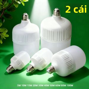 E27 Công Suất Cao 100W 80W Bóng Đèn LED 220V Vít Miệng Ánh Sáng Trắng Độ Sáng Cao Bảo Vệ Mắt Không Nhấp Nháy Cho Gia Đình