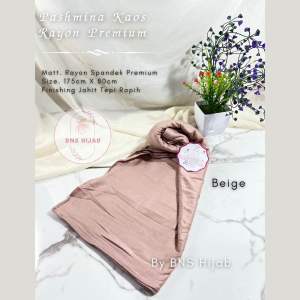 Hijab Pashmina Kaos Rayon Premium - Coklat Beige