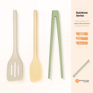 KIMS COOK | Magnetic Non-stick Silicone Spatula and Soup Spoon Set