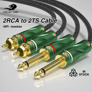 2 อาร์ซี GOLLEY LION โมโน 6.35 มิลลิเมตร คู่ 1/4 Ts รับป้องกันสาย สำหรับเครื่องขยายเสียงผสมคอนโซลลำโพง AV ราคาล่าสุด