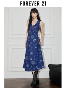 Forever21 | Vintage Floral Print French Style Vacation V-Neck Slimming Dress