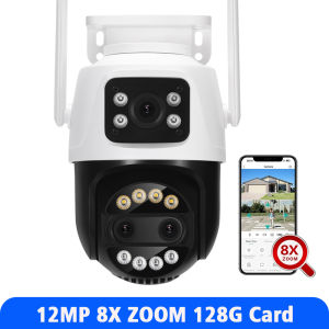 ASECAM 12MP 6K Wifi Camera An Ninh Ngoài Trời Màn Hình Kép AI Phát Hiện Con Người 8X Zoom Tự Động Theo Dõi Camera Quan Sát Giám Sát iCSee