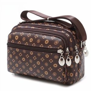 Waterproof Multi-Layer Moms Shoulder Bag Crossbody Business Shopping Small Square Mobile Phone Purse for Middle-Aged And Elderly Women