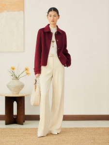 YINER | Elegant Wool Blend Soft Glow Female Blazer