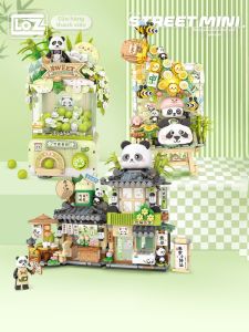 Loz | Bộ Xây Dựng Cảnh Quan Cửa Hàng Trà Gấu Trúc Phong Cách Trung Quốc