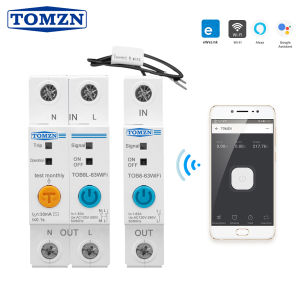 TOMZN 63A Ewelink WIFI Smart Switch Energy Meter Kwh Metering Monitoring Circuit Breaker Timer Relay for Smart Home TOMZN MCB