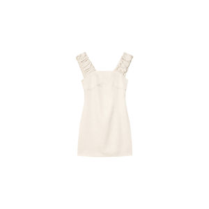 Váy Dài Chữ a Xếp Ly Kiểu Pháp Ôm Vừa Vặn Cho Nữ Mùa Xuân Mới Phong Cách Công Sở Váy Dài Không Tay Bằng Polyester