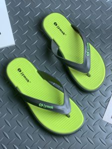 Mens Summer Outdoor Sports Casual Beach Sandals Soft Bottom Slip-On PVC Material Flat Heel Wear-Resistant Flip Flops