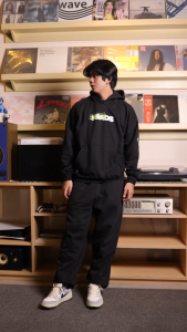 HEADS - Throw Hoodie Black | Jaket Hoodie Pria/Wanita Heavyweight Boxy Fit 330gsm