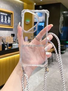 Huawei Pura70pro New Style Crossbody Protective Case Female Version with Hole Design Shockproof Acrylic Cover for Huawei P80pro+