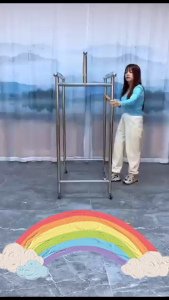 Stainless Steel Windproof Telescopic Clothes Hanger Clothes Drying Rack Foldable Hanger  3 pole foldable Extendable Hanger Stand 不锈钢晾衣架防风款