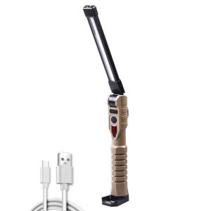 COB ไฟฉาย LED แบบพกพาไฟแอลอีดีสำหรับทำงาน3600MAhโคมไฟ USB ชาร์จได้ตรวจสอบ360องศาพร้อมตะขอ180พับได้