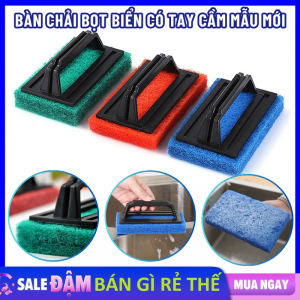 Bàn Chải Chà Sàn Bọt Biển Chống Xước Đa Năng Có Tay Cầm - Cước Cọ Rửa Bồn Tắm Vệ Sinh Nhà Bếp Tiện Lợi - Bàn Chải Bọt Biển Chà Rửa Đa Năng Tiện Dụng