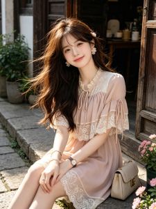 CHANGTONG | French Lace Waist-Shaping Slimming Short Dress