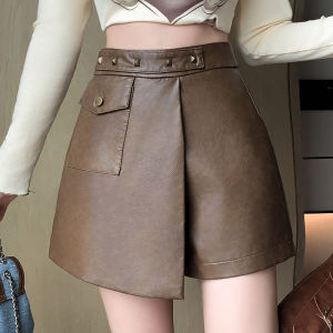 Yimei 2023 Quần da PU mới Váy Mùa Thu/Mùa Đông Không Thường Xuyên Nửa Váy + eo cao quần legging rộng Quần Short thường đa năng Váy Nửa Bất Quy Tắc Cao Cấp Quần Áo Plus Size Thời Trang - Lazada