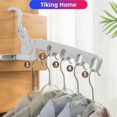 Portable Foldable Travel Hanger Folding Clothes Drying Rack Travel Hangers Hanging Rack with 5 Holes for Hotel Camping Travel