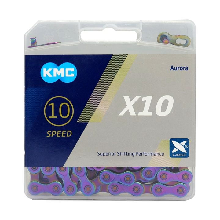 Chaîne KMC Aurora X10 X11 X12 – 10/11/12 Vitesses – Couleur Arc-en-ciel