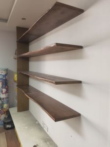 Solid Wood Wall Mounted Shelf Display Rack Living Room TV Wall Decorative Plank Storage Organizer Rustic Country Style