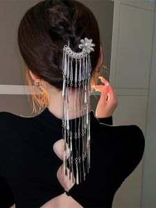 จี้ผมสไตล์จีน โลหะ เกิดแสงสะท้อน ดอกไม้ ขนแกะ ที่คาดผมสไตล์ชาติพันธุ์ ประดับผมส่วนหลังศีรษะ สไตล์ชาติพันธุ์ จี้ผมอื่นๆ