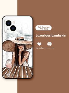 MASFEIL | Sun hat suitable for Apple 13 mobile phone case lambskin high-end iPhone13Promax protective case max Internet celebrity 13Pro lens all-inclusive anti-fall silicone ip13