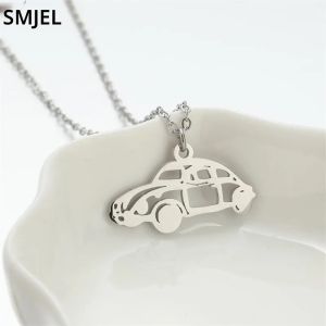 การ์ตูนรถลีมูซีนสร้อยคอจี้ผู้ชายผู้หญิงสแตนเลสChoker Chainสร้อยคอแฟชั่นPunk TravelคนรักของขวัญCollares