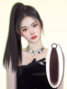 Fashionable Womens Hair Extension Elastic Band Long Straight Hair High Ponytail Simulation Volumizing Half-Up Long Tail Braid