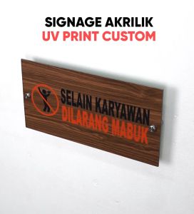 Signage Akrilik UV Print Custom Hiasan Dinding