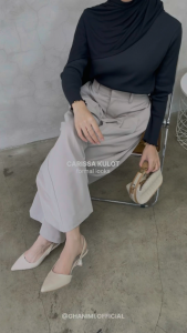 Ghanimi -  Carrisa Pants / Celana Highwaist / Pants Daily Casual Formal / Celana Kekinian