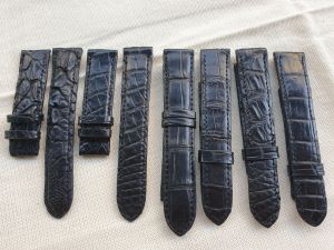 Dây đồng hồ size 20 da cá sấu đen MAY KỸ DA XỊN